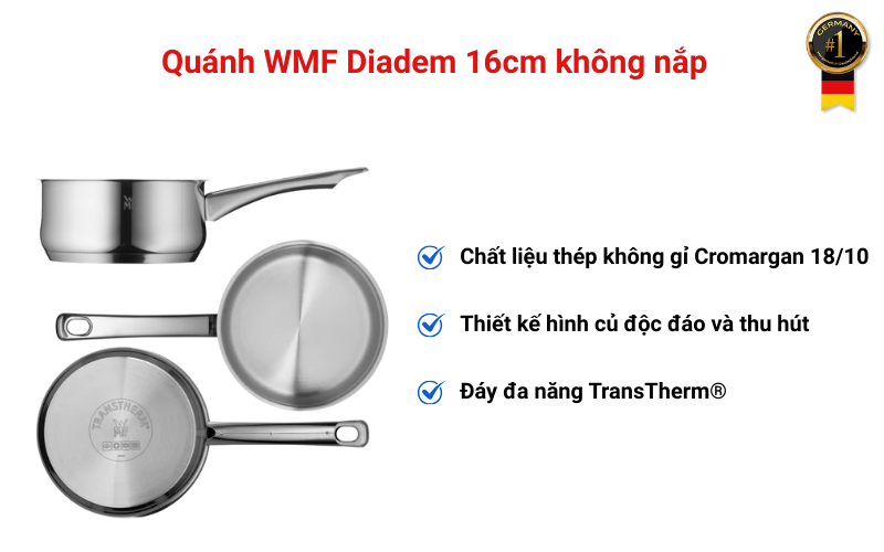 Quánh WMF Diadem 16cm không nắp
