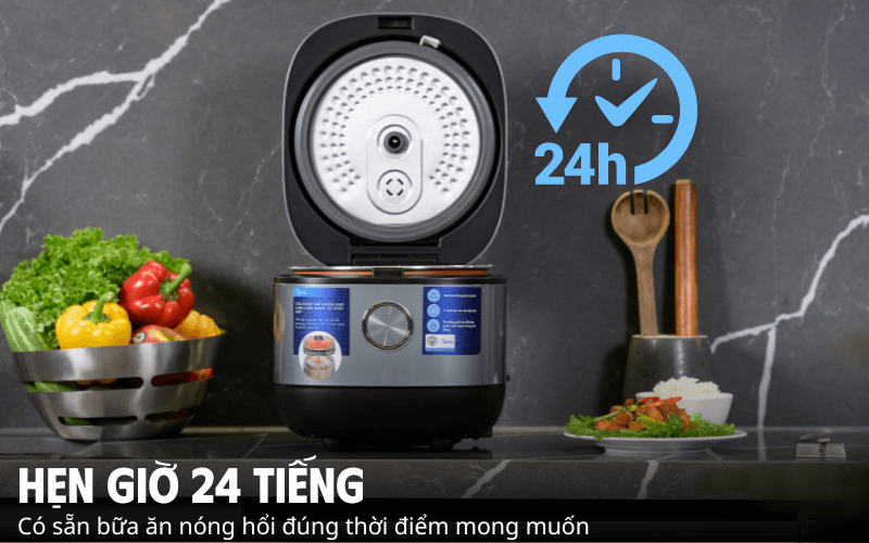 Nồi cơm điện MIDEA MRD180T2BDGF dung tích 1,8L với 17 chế độ nấu