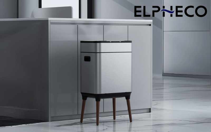 Thùng rác cảm ứng ELPHECO nắp inox 20 L có thùng rác rời bên trong, có chân & khử mùi ozone, nhiều màu