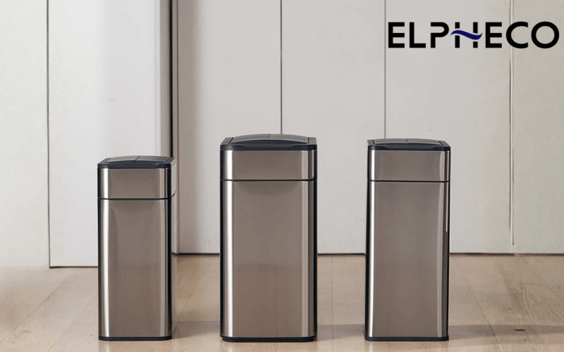 Thùng rác cảm biến ELPHECO mở hai cánh có kẹp giữ túi rác nhiều dung tích, nhiều màu