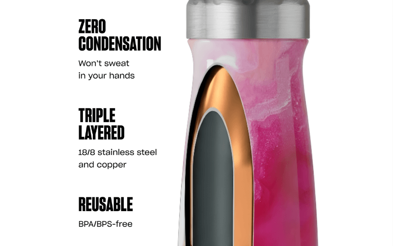 Công nghệ Therma-S’well&nbsp;3 lớp của Bình cách nhiệt S'well bằng thép không gỉ, dòng du lịch, 470ml