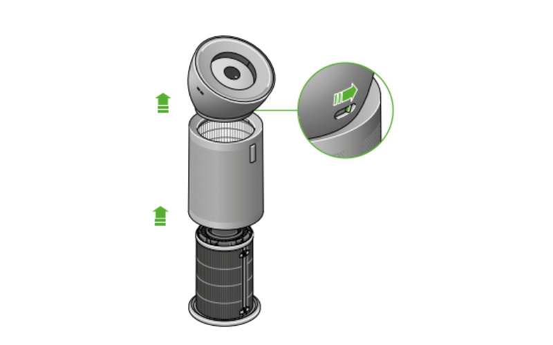 Máy lọc không khí DYSON Purifier Big + Quiet Formaldehyde BP03 màu nickel sáng/ xanh phổ