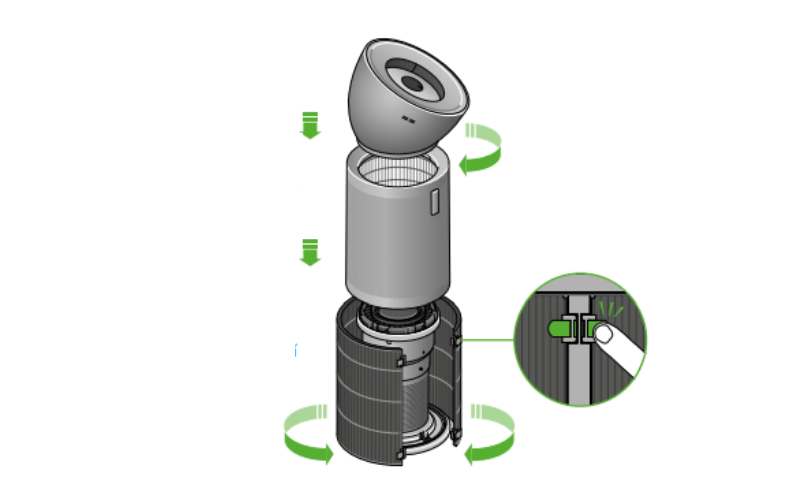 Máy lọc không khí DYSON Purifier Big + Quiet Formaldehyde BP03 màu nickel sáng/ xanh phổ