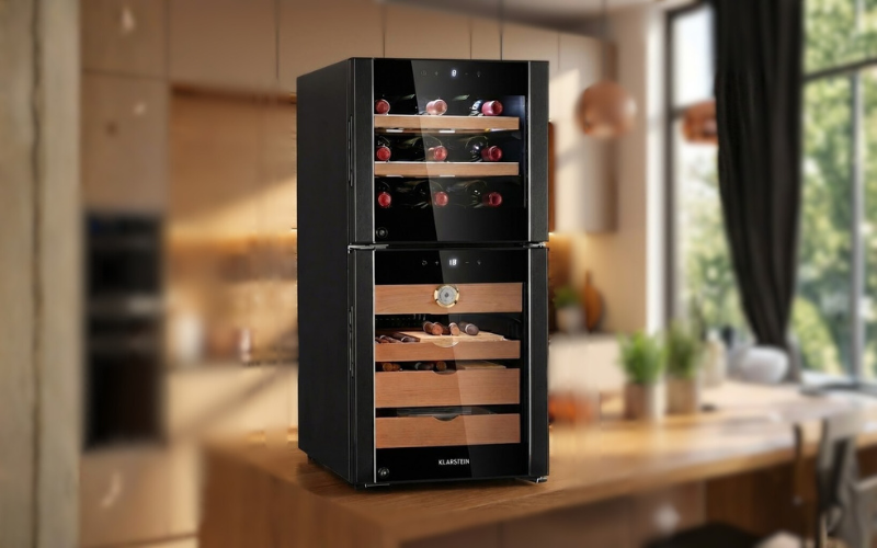 Tủ tích hợp cigar, rượu vang Klarstein 89L