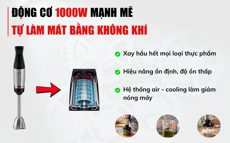 Máy xay cầm tay BOSCH MSM6M622 công suất 1000W