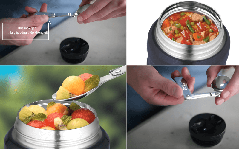 Bình ủ cháo và đựng thức ăn giữ nhiệt Thermos 470ml nhiều màu