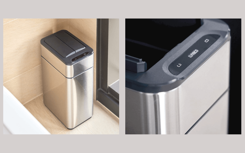 Thùng rác cảm biến ELPHECO mở hai cánh có kẹp giữ túi rác nhiều dung tích, nhiều màu
