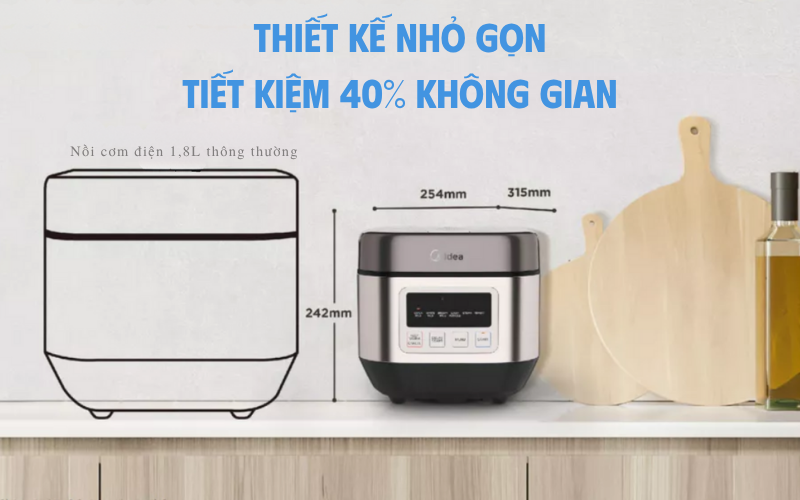 Nồi cơm điện MIDEA MRD180B1BDN dung tích 1,8L