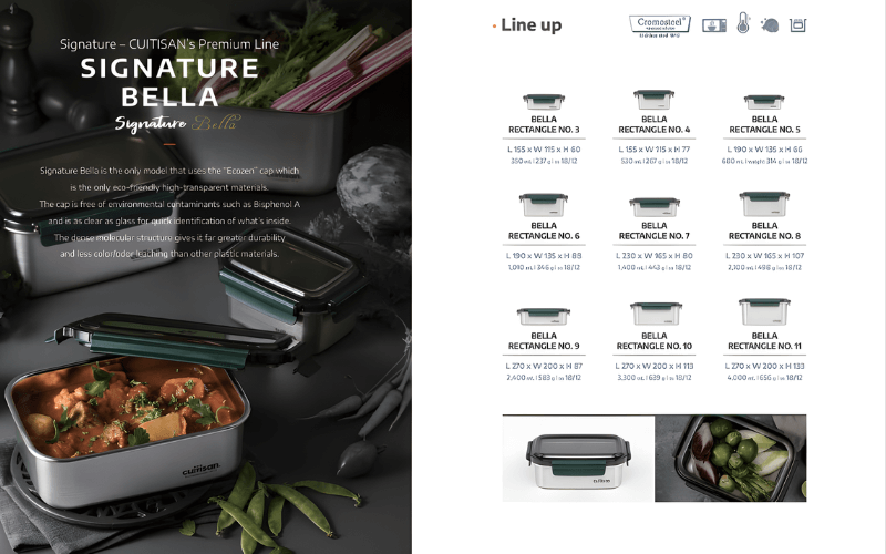 Hộp Inox Cao Cấp Cuitisan Bella nhiều dung tích