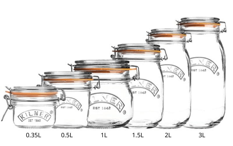 Set 6 hũ thuỷ tinh tròn kín KILNER đa dạng dung tích
