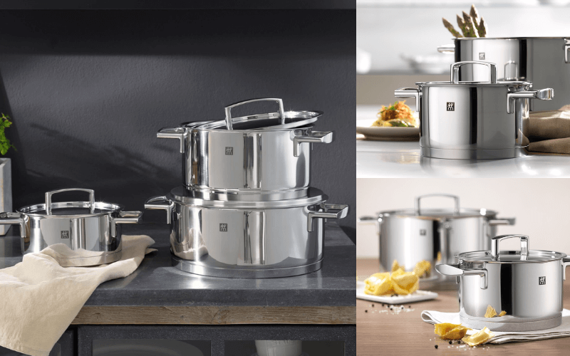 Bộ nồi Zwilling Passion 5 món kèm chảo 2 quai bằng thép không gỉ