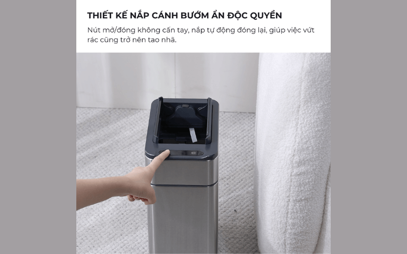 Thùng rác cảm biến ELPHECO mở hai cánh có kẹp giữ túi rác nhiều dung tích, nhiều màu