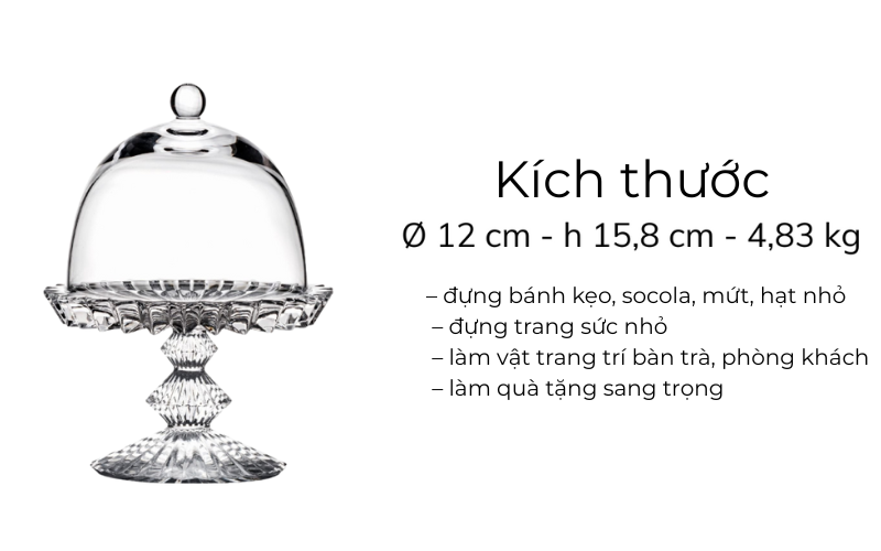 Đĩa chân đế có nắp Rogaska Windsor 12cm