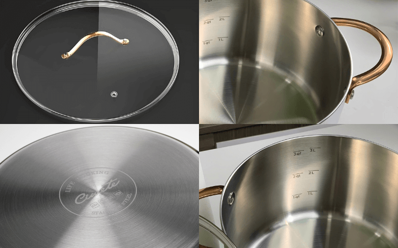 Nồi inox 304 cao cấp Ciwete nắp kính, nhiều kích cỡ