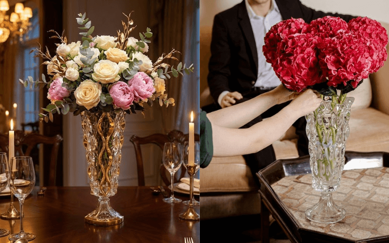 Bình hoa pha lê chân đế Bohemia Samba