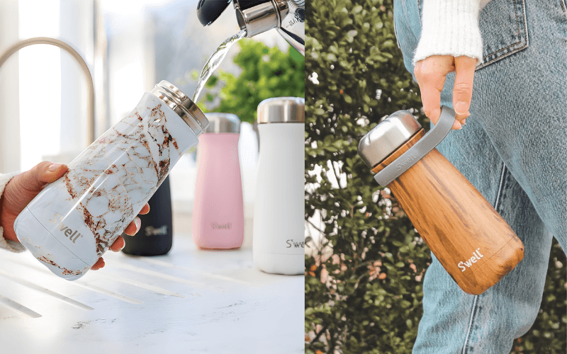 Thiết kế tiện dụng của Bình cách nhiệt S'well bằng thép không gỉ, dòng du lịch, 470ml