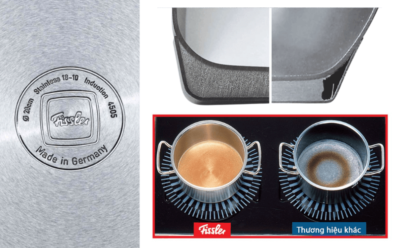 Đáy bộ nồi Fissler Viseo 5 món vung kính kèm quánh