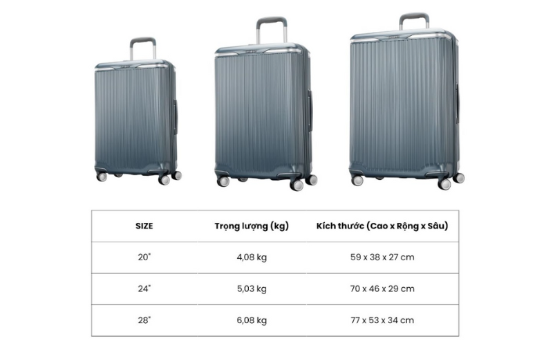 Valy doanh nhân Samsonite Silhouette 18 đủ size