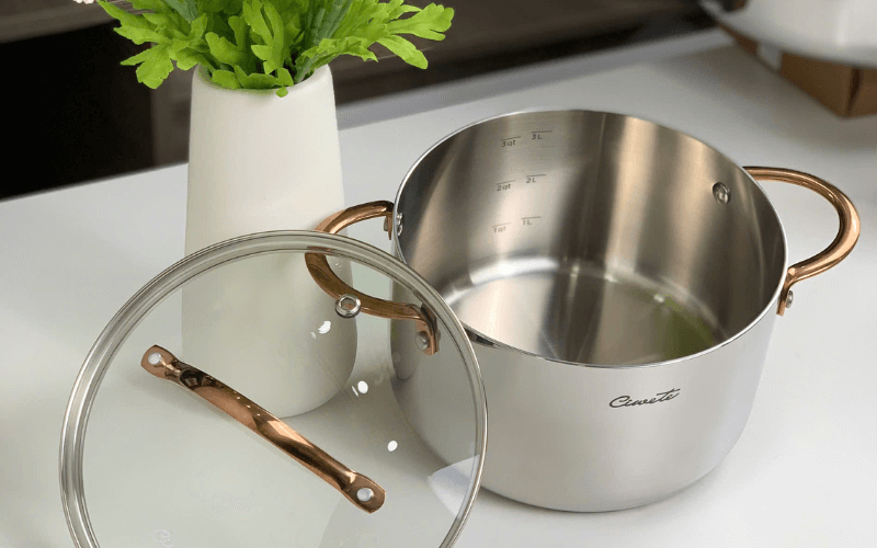 Nồi inox 304 cao cấp Ciwete nắp kính, nhiều kích cỡ