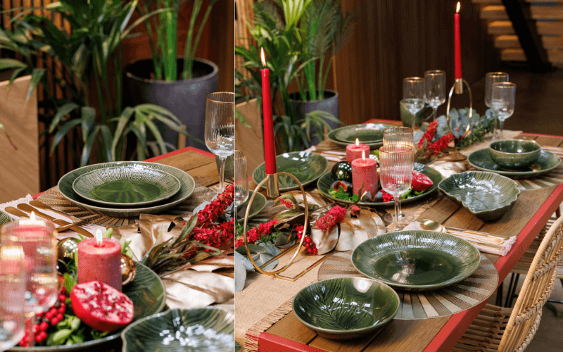 Đồ dùng bàn ăn Mikasa Jardin nhiều món, chất liệu gốm đá