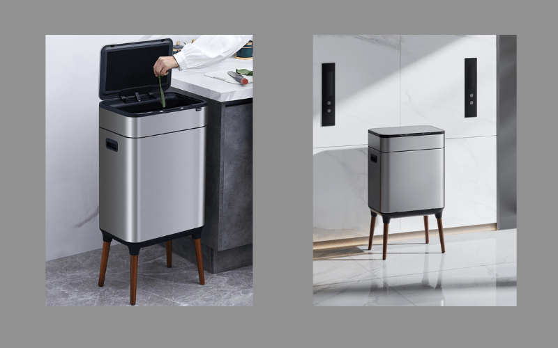 Thùng rác cảm ứng ELPHECO nắp inox 20 L có thùng rác rời bên trong, có chân & khử mùi ozone, nhiều màu