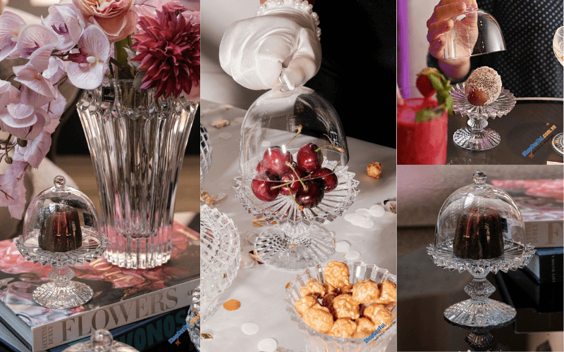 Đĩa chân đế có nắp Rogaska Windsor 12cm