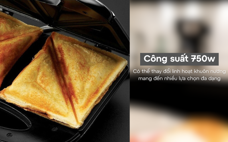 Máy nướng bánh mì sandwich 3in1 Russell Hobbs Fiesta 750W