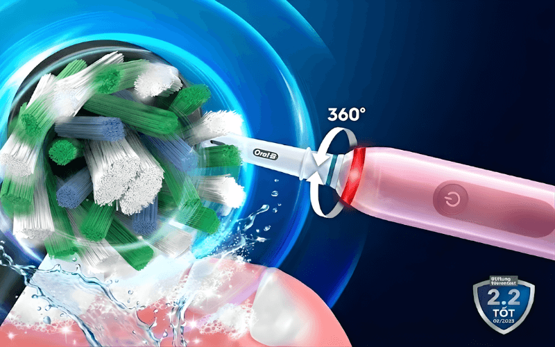 Set 2 bàn chải điện ORAL-B Pro 3 3900 màu đen và hồng