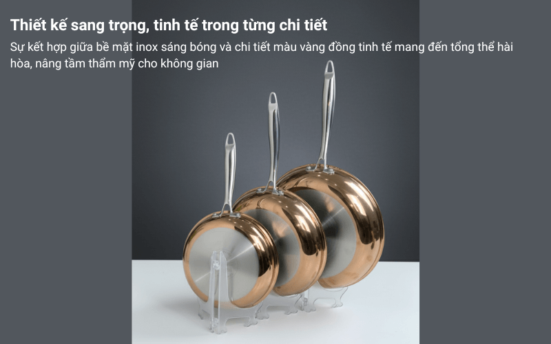 Chảo inox vàng đồng Ciwete 20/24/28 cm