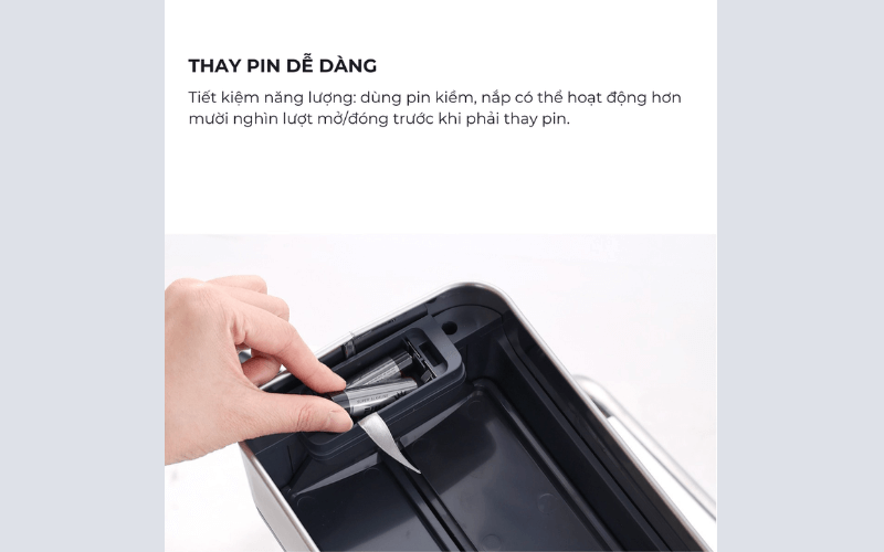 Thùng rác cảm biến ELPHECO mở hai cánh có kẹp giữ túi rác nhiều dung tích, nhiều màu