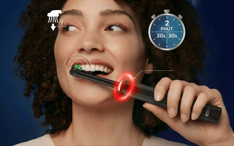 Set 2 bàn chải điện ORAL-B Pro 3 3900 màu đen và hồng
