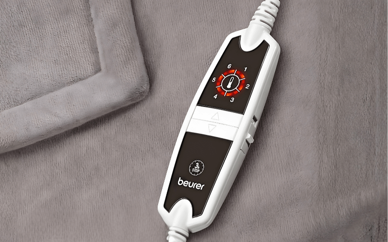 6 mức nhiệt của chăn điện BEURER HD150 XXL 200 x 150cm màu nâu