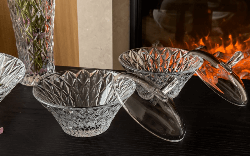 Thố Memphis trắng 19.5cm Crystal Bohemia
