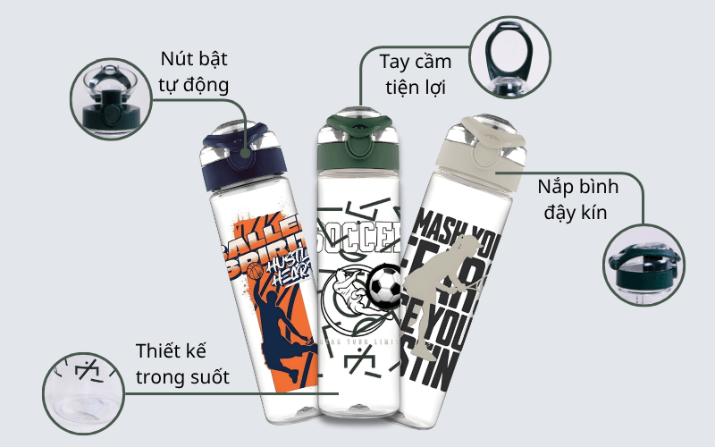 Bình nước Tritan cao cấp Renga Saga 630ml - 912065 - 025