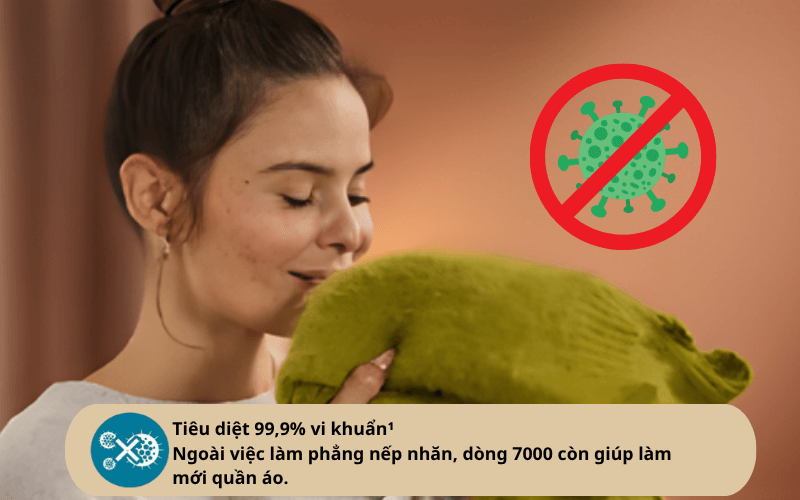 Bàn là hơi nước cầm tay Philips Series 7000 STH7030/18 màu trắng