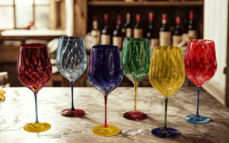 Set 6 ly vang Uria màu 600ml Crystal Bohemia