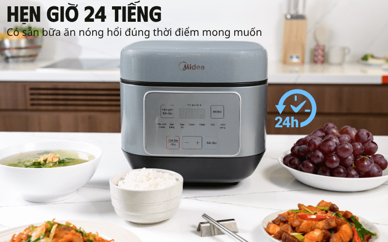 Nồi cơm điện MIDEA MRD180T2BDG dung tích 1,8L hẹn 24 giờ
