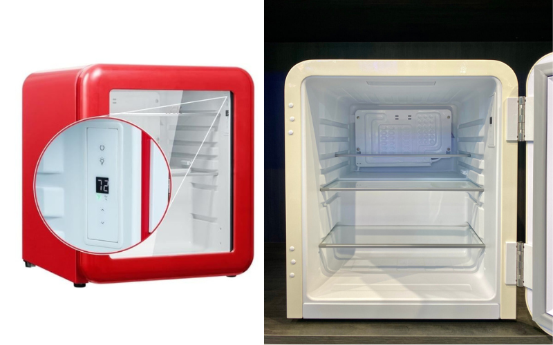Tủ lạnh mini HCK 48L đựng mỹ phẩm và đồ uống có mặt kính