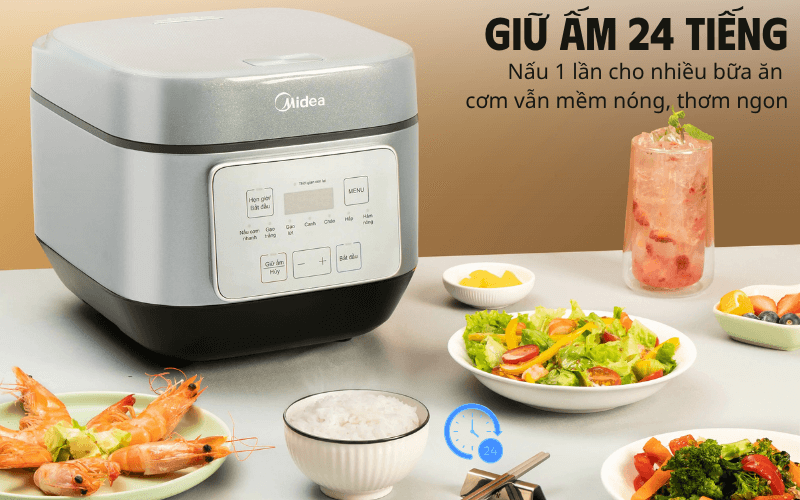Nồi cơm điện MIDEA MRD180T2BDG dung tích 1,8L giữ ấm cơm 24 tiếng