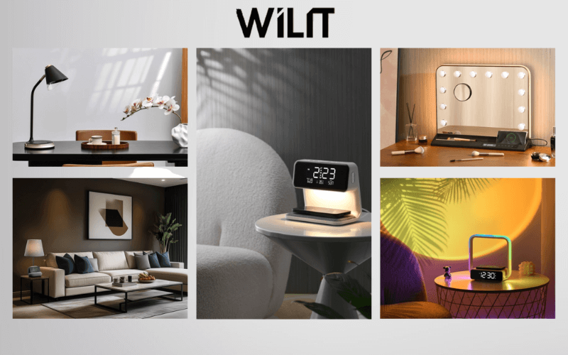 Đèn học cảm ứng tích hợp sạc không dây WILIT B22D màu đen