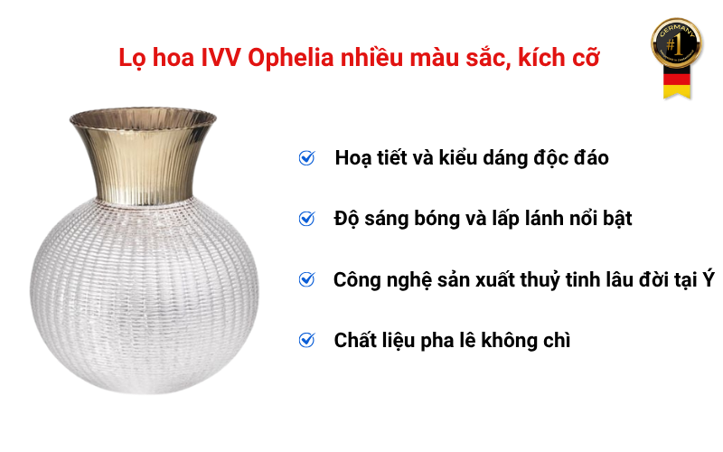 Lọ hoa IVV Ophelia nhiều màu sắc