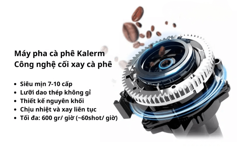 Máy pha cà phê KALERM B5 màu đen