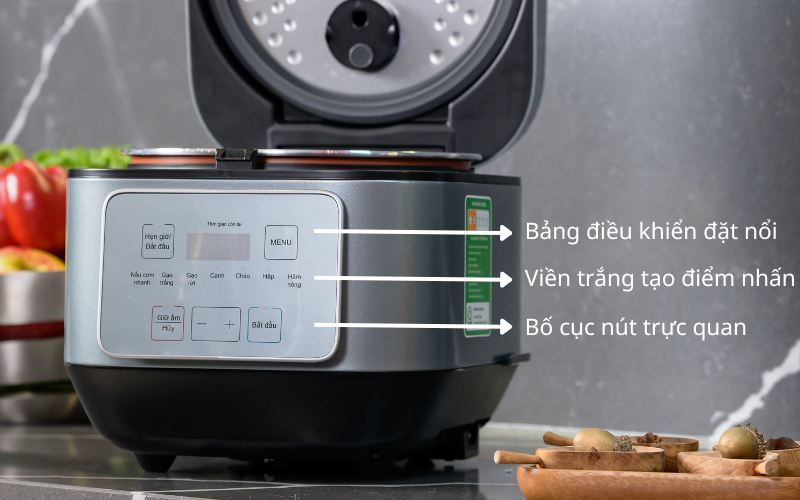 Nồi cơm điện MIDEA MRD180T2BDG dung tích 1,8L