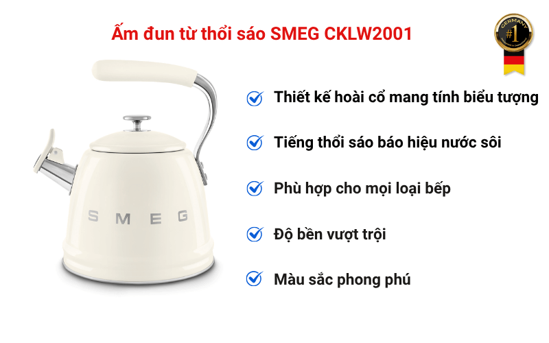 Ấm đun từ thổi sáo CKLW2001 chính hãng