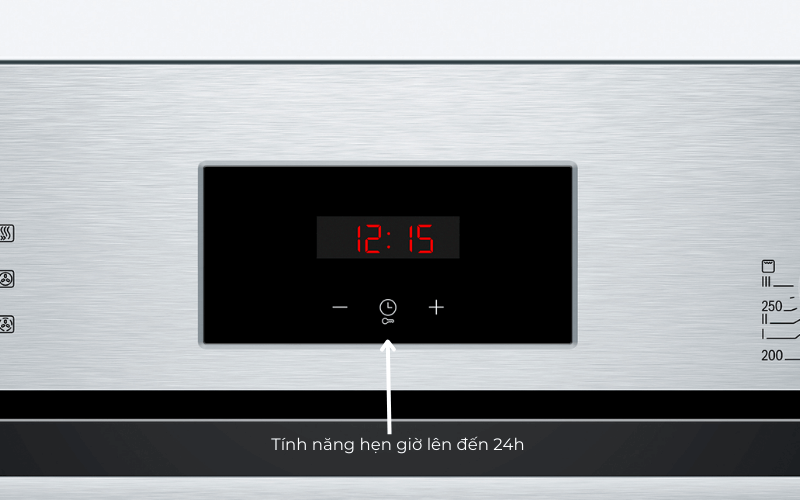 Chế độ hẹn giờ và khóa trẻ em lò nướng BOSCH HBF113BR0A Serie 2
