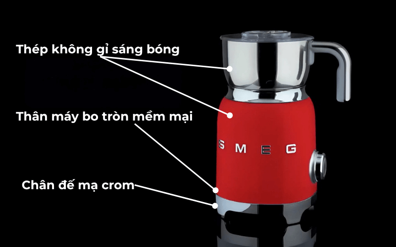 Máy đánh&nbsp;bọt sữa SMEG MFF11 thiết kế đẹp