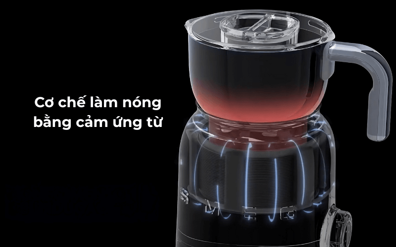 Máy đánh&nbsp;bọt sữa SMEG MFF11 cơ chế làm nóng