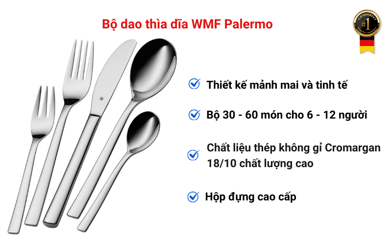Bộ dao thìa dĩa WMF Palermo set 30 món/60 món