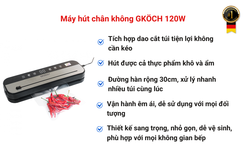 Máy hút chân không GKÖCH 120W
