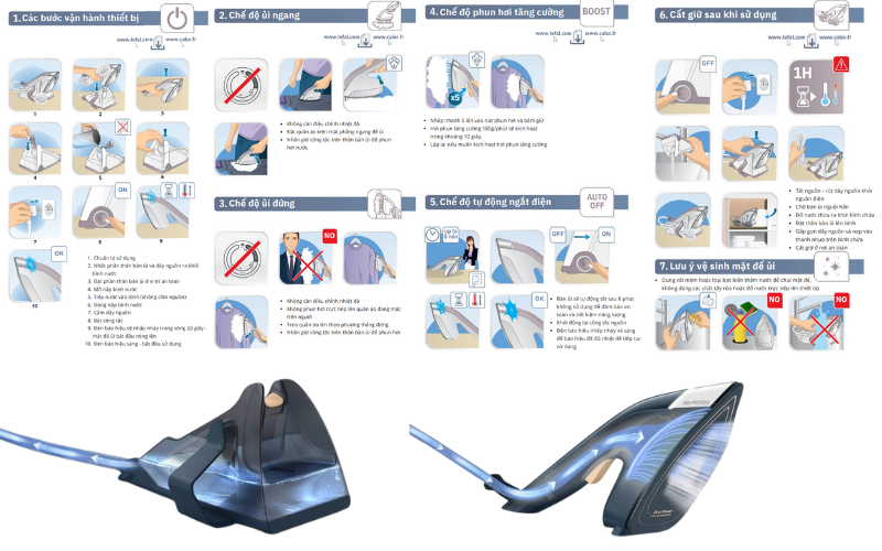 Bàn là hơi nước đa năng Tefal 2in1 Duo Power JF4032E0 1850W